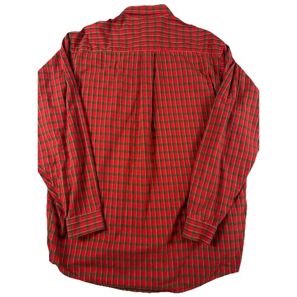 Vintage Patagonia Button Down Shirt Red Green Plaid Cotton Men's Medium USA Made - Picture 9 of 11